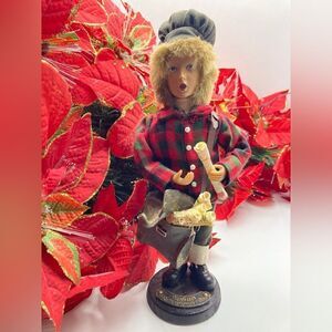 Vintage Rohan the Newspaper Boy Old Victorian Christmas Caroler